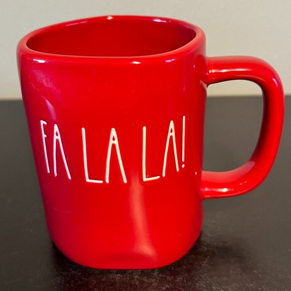 Rae Dunn Artisan Collection by Magenta Red FA LA LA! Mug ~ Handcrafted Look - Picture 1 of 7